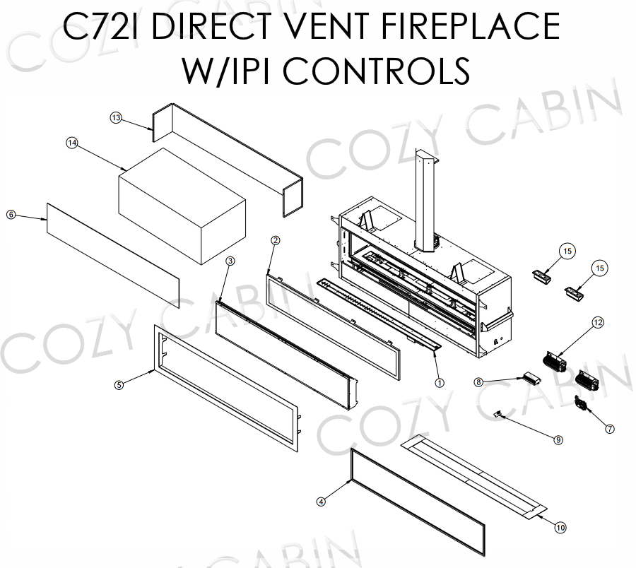 C72I DIRECT VENT GAS FIREPLACE WITH IPI CONTROLS (June 1, 2021 - >) #C-16246